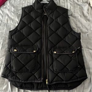 J crew black down vest